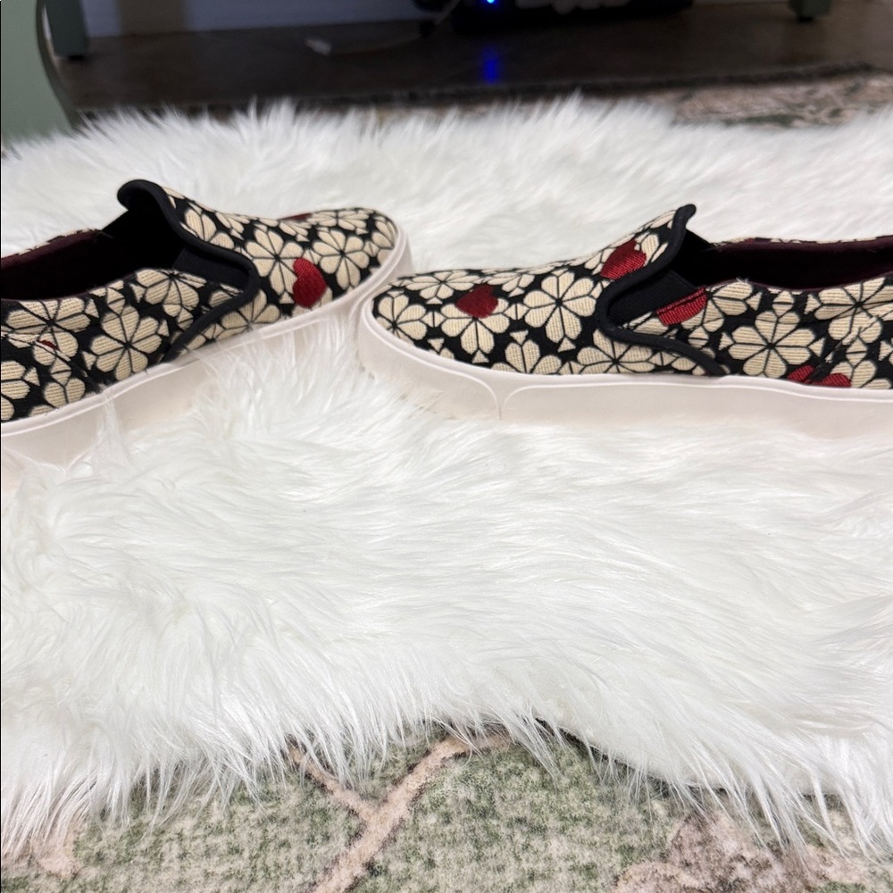 Kate Spade Black and Red Floral Sneakers - Picture 5 of 6